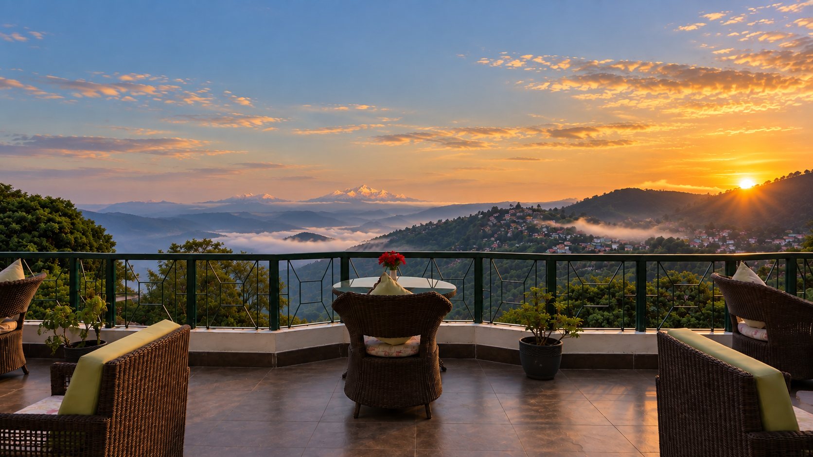 Sunrise over the Kanchenjunga from Lillium Hotel & Spa